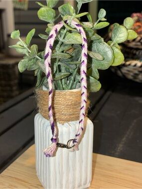 Handmade Braided Friendship Bracelet - Purple, Pink & Cream